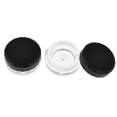 With window custom cosmetic empty loose powder case loose jar with cap single black loose powder container wholesale