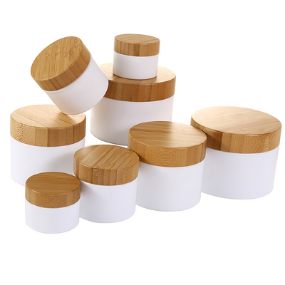 200g 250g bamboo skin care packaging 200g 250g plastic bottles healthy cosmetic packaging double bang bamboo thick wall