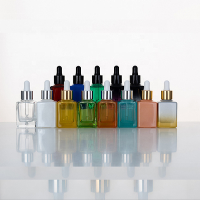Wholesale Personal Care Square Essential Oil Glass Dropper Bottles 35ml