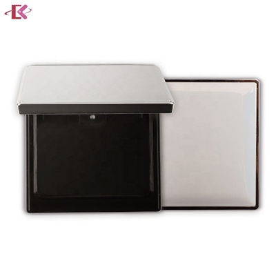 Recycled Materials Custom Shiny Compact Case For Press Powder Case Packing 10g Shiny Silver Empty Powder Container