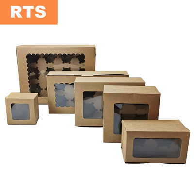 White Plain 4 Pack Brown Kraft Directly Buy Biodegradable Different Cupcake Boxes 8 2 12 6