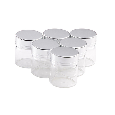 Gift 20ml glass bottle with silver screw cover, small transparent glass bottle can customized logo, mass sale and free of freight